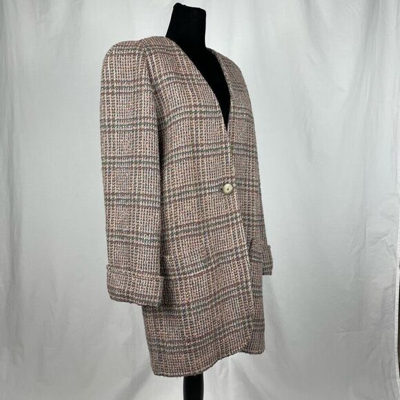 Vintage Jaeger 100% Wool Tweed Collarless Blazer - Women’s 6 - Picture 2 of 9